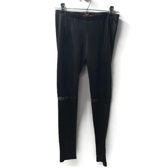 AKIRA Pants & Jumpsuits Akira Chicago Red Label Faux Leather Mesh Leggings Large Poshmark